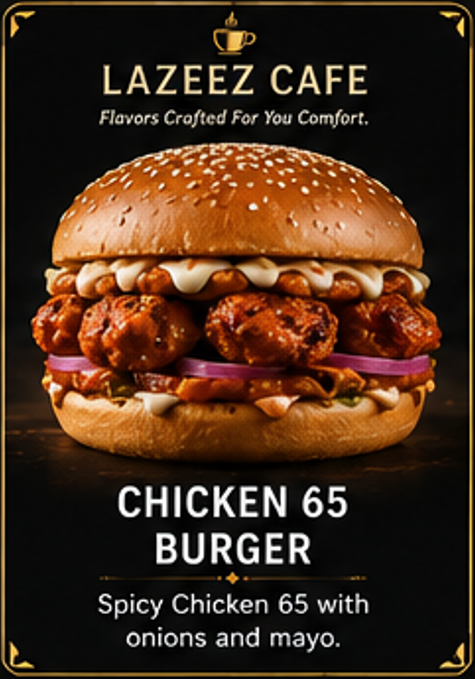 CHICKEN 65 BURGER