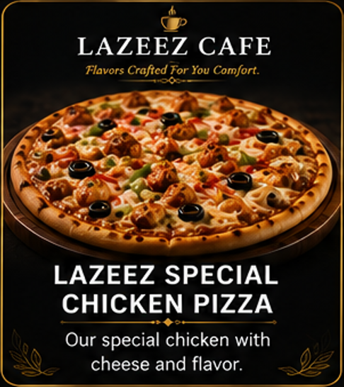 LAZEEZ SPECIAL CHICKEN PIZZA