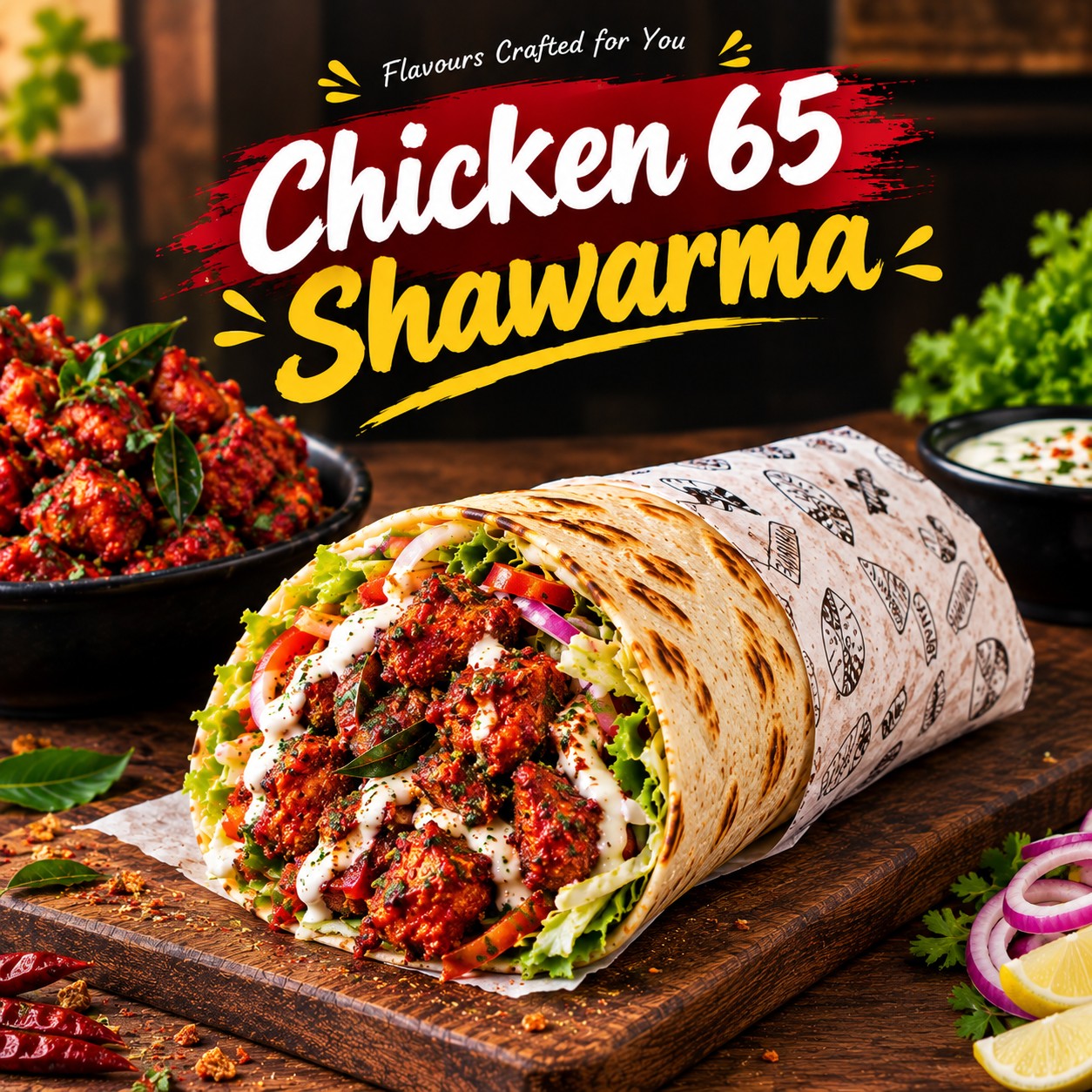 CHICKEN 65 SHAWARMA