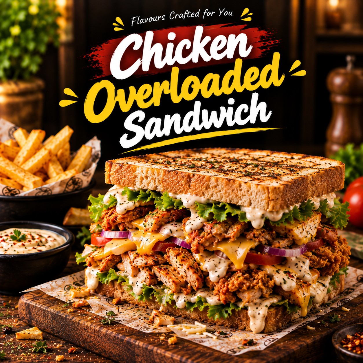 CHICKEN OVERLOADED SANDWICH