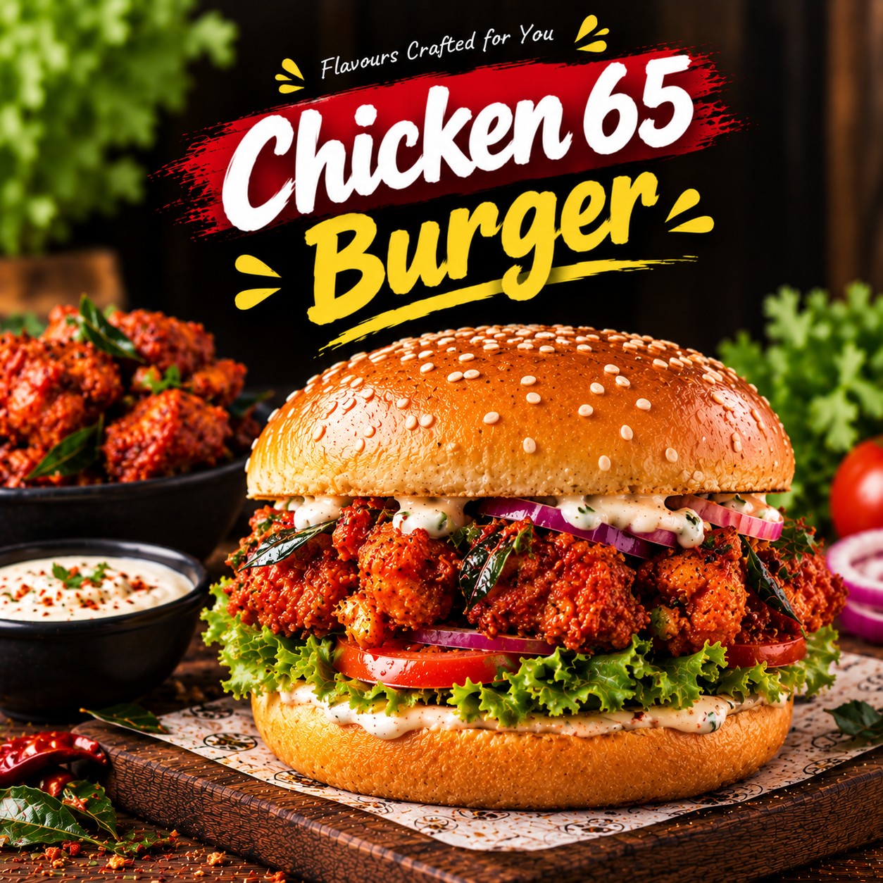 CHICKEN 65 BURGER