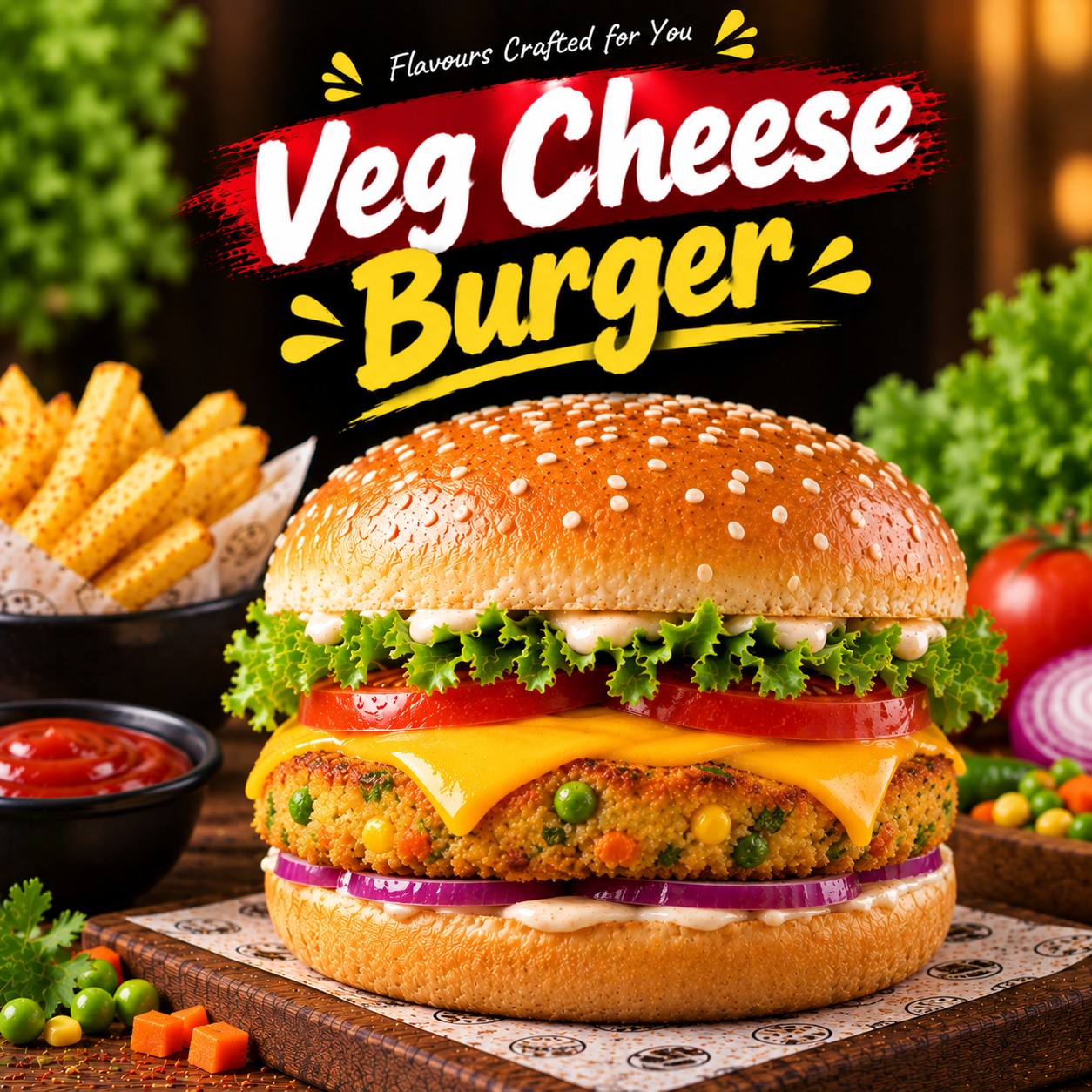 VEG CHEESE BURGER